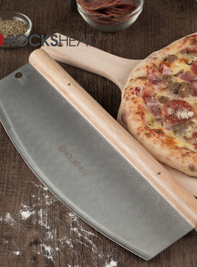 不锈钢木柄 披萨切刀比萨摇刀 Rocking pizza cutter