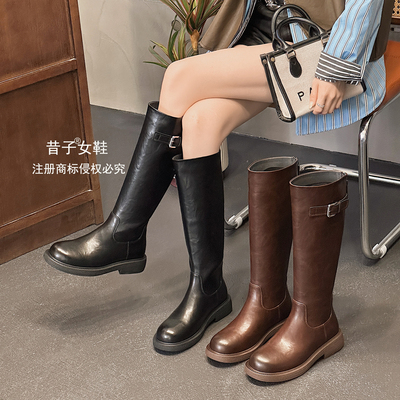 昔子1396新款长靴骑士靴瘦瘦靴烟管靴秋冬百搭不过膝女靴保暖爆