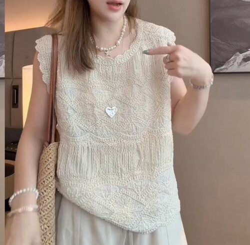 YKS依卡诗28151正品定制气质圆领无袖衫精致背心上衣潮款宽松时尚