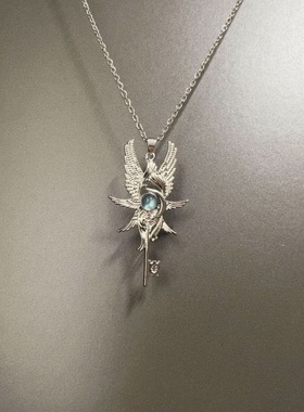 Vintage古着神鸟吊坠项链小众