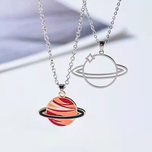 镂空星球项链ins土星吊坠宇宙百搭潮嘻哈蹦迪毛卫衣简约男女配饰