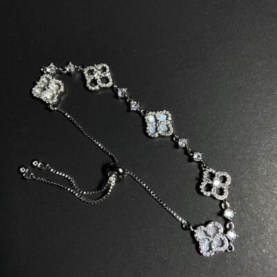 古著满钻四叶草高级感轻奢风手链