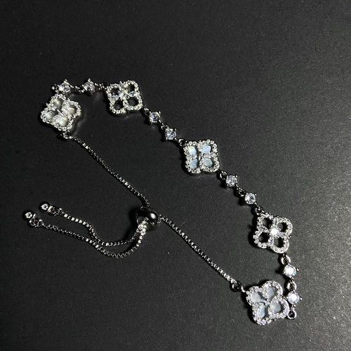 古著满钻四叶草高级感轻奢风手链