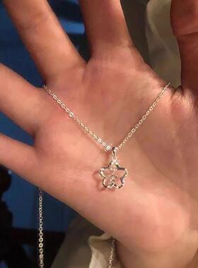 小红书同款灵动星星项链女ins 小众设计简约镂空双星锁骨链不掉色
