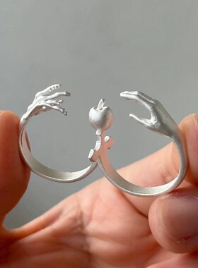 原创小众设计亚当与夏娃戒指高级