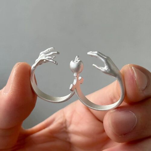 原创小众设计亚当与夏娃戒指高级