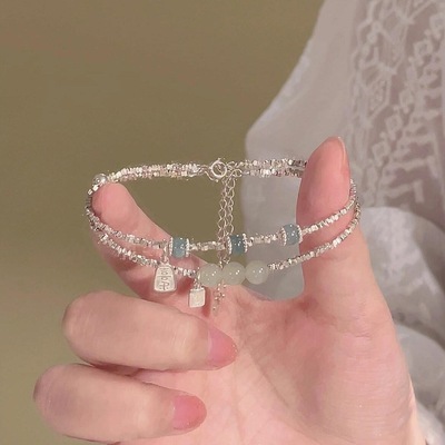 碎银子玉髓手链女ins2024新款