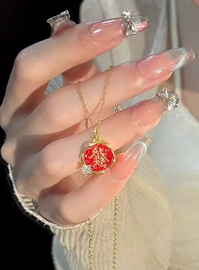 国风发字项链女小众设计轻奢气质