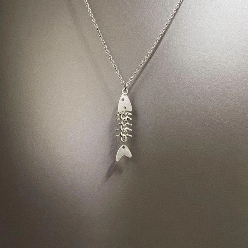 Vintage古着奇特鱼骨项链欧美风