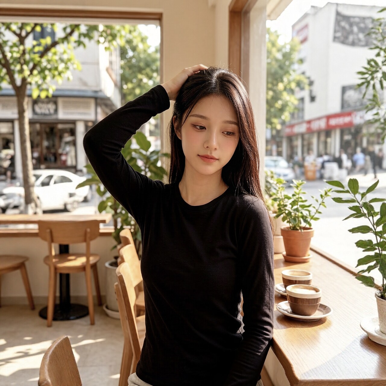 德绒中长款长袖t恤女新款秋冬内搭外穿打底衫修身辣妹上衣潮