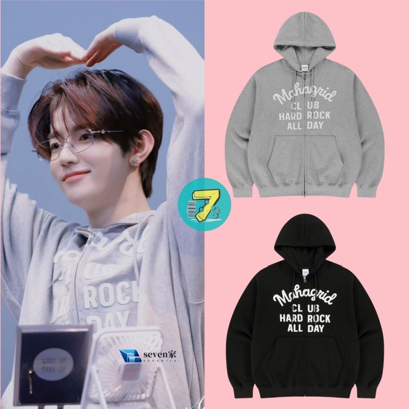 七家 韩国直邮 章昊同款 mahagrid全天拉链连帽衫卫衣 男女同款