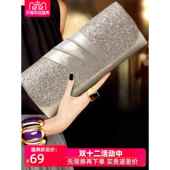 女时尚 潮牌韩版 新款 宴会手包链条单肩小包名媛礼服旗袍包红毯包