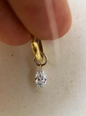 HETAO荷桃超特别40分马眼钻培育钻D色vs-vvs耳环单吊坠不含耳环