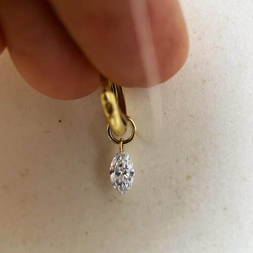 荷桃耳环吊坠马眼钻培育钻