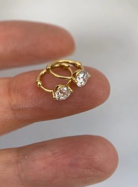 荷桃耳环彩金30分钻石培育钻