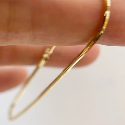 荷桃手链18k金软蛇骨立体多面闪