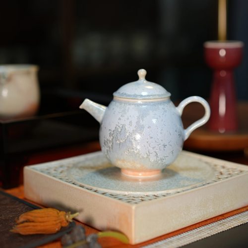 松针结晶陶瓷茶壶小梨壶女生单壶
