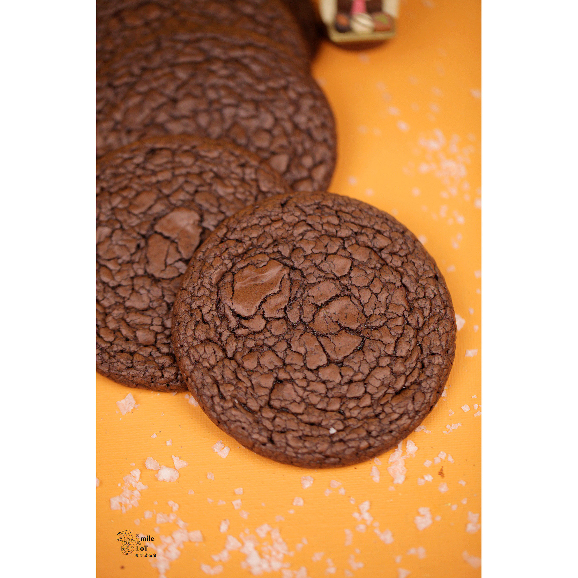 软心巧克力海盐布朗尼大饼（巧克力饼干）有盐烘焙 满百包邮