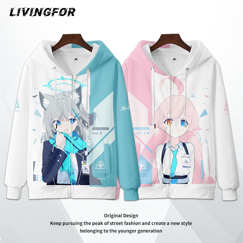 碧蓝蔚蓝档案卫衣砂狼白