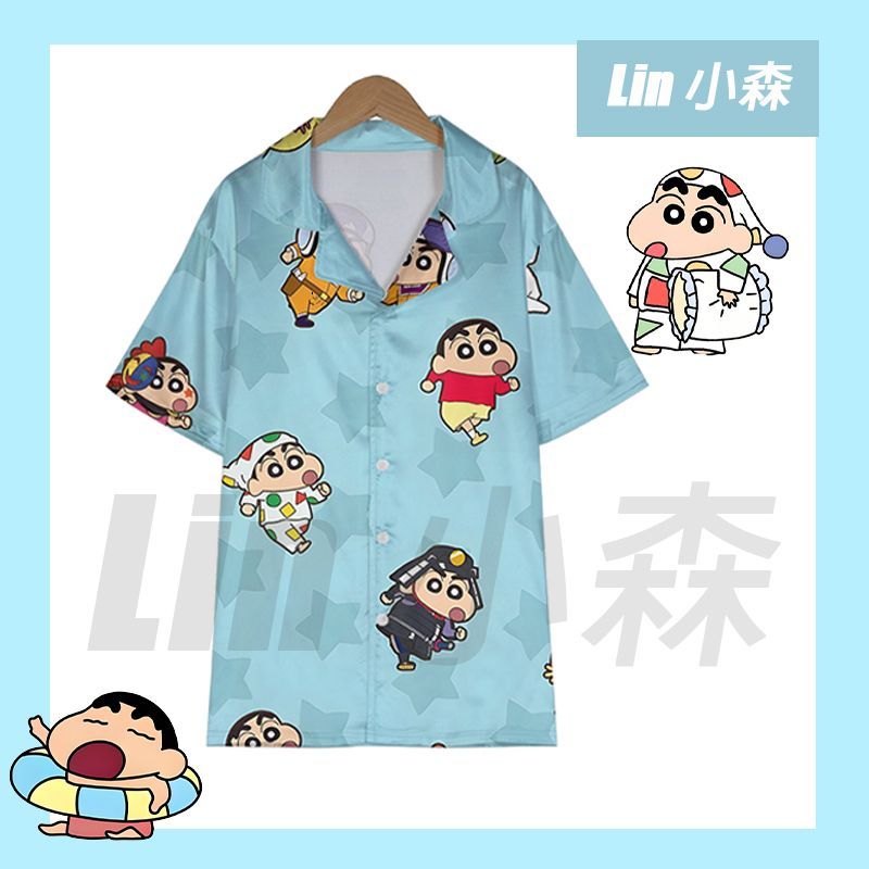 蜡笔小新动漫睡衣男女夏