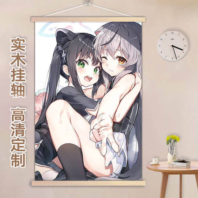碧蓝档案春原瞬挂画实木