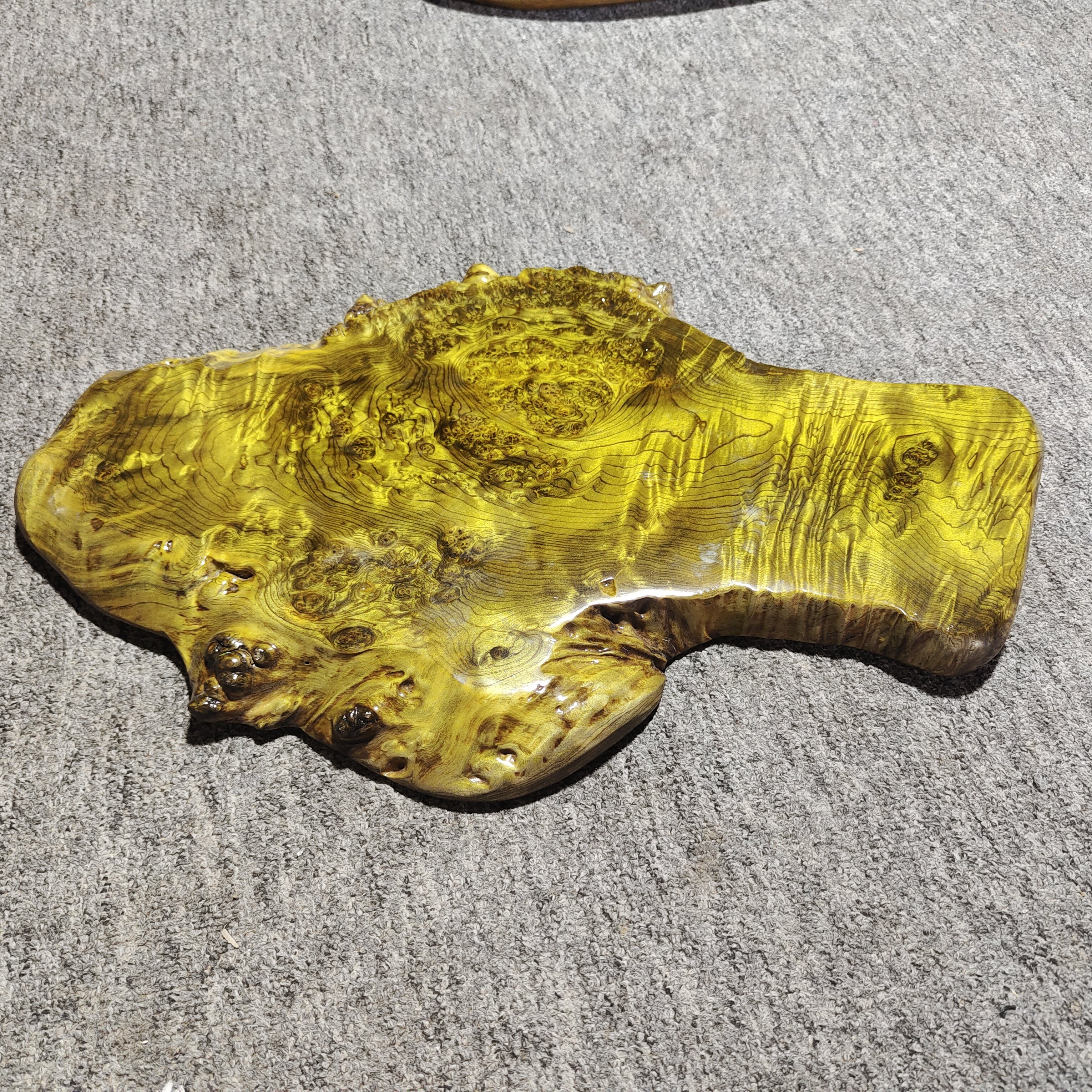 金丝楠木干泡台原木随型茶盘置物展示台板天然整木带金丝榴花精品