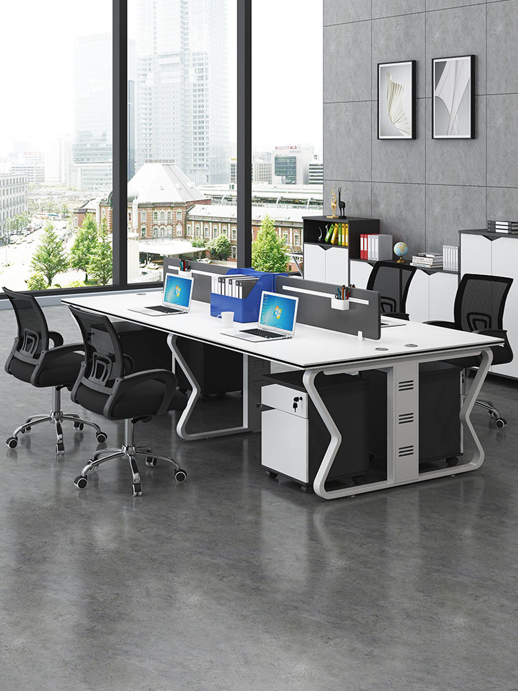 职员办公桌椅组合家具 简约现代4/6多人位电脑隔断工位屏风职员桌