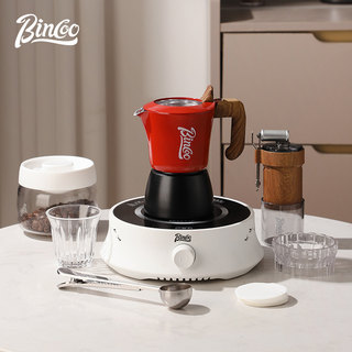 Bincoo意式双阀摩卡壶户外露营装备手磨套装家用小型煮浓缩咖啡壶