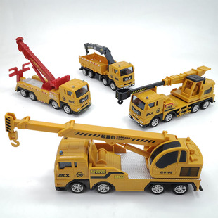 德立信工程车玩具儿童仿真起重机男孩压路机铲车挖掘机大吊车玩具