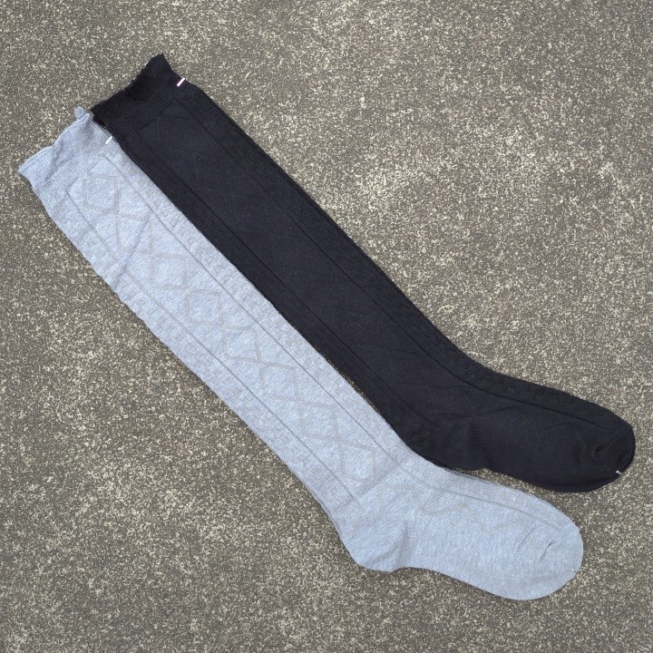 微瑕处理女31-34码35-38码棉质暗纹过膝长筒袜子