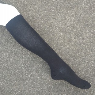 销售女36-40码纯黑色棉质及膝长筒袜子