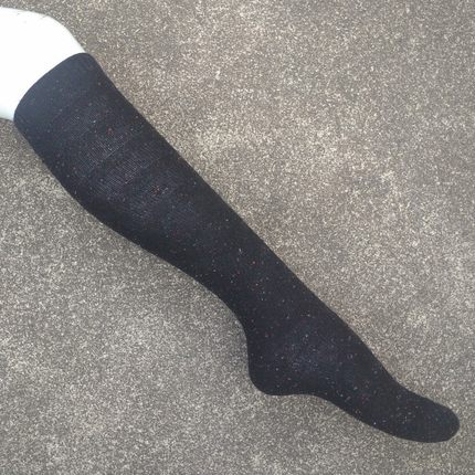 销售女35-38码彩棉暗条纹及膝长筒袜子