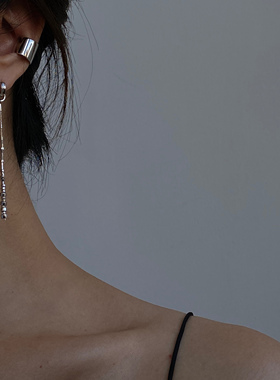 原创流沙系列925纯银流苏耳线无性别耳扣耳夹耳环耳饰女高级感