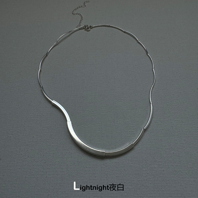 【入河】Lightnight夜白原创极简925纯银锁骨链项链