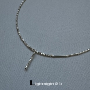 Lightnight夜白原创小众设计极细925纯银项链锁骨链