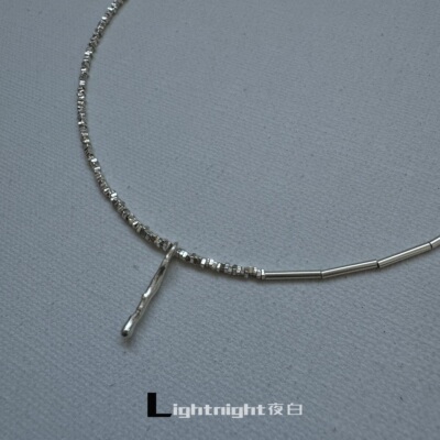 夜白超细纯银碎银子锁骨链男女款