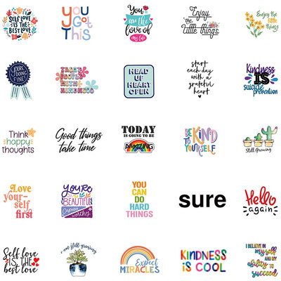 50pcs Inspirational English Phrases Stickers for Notebook