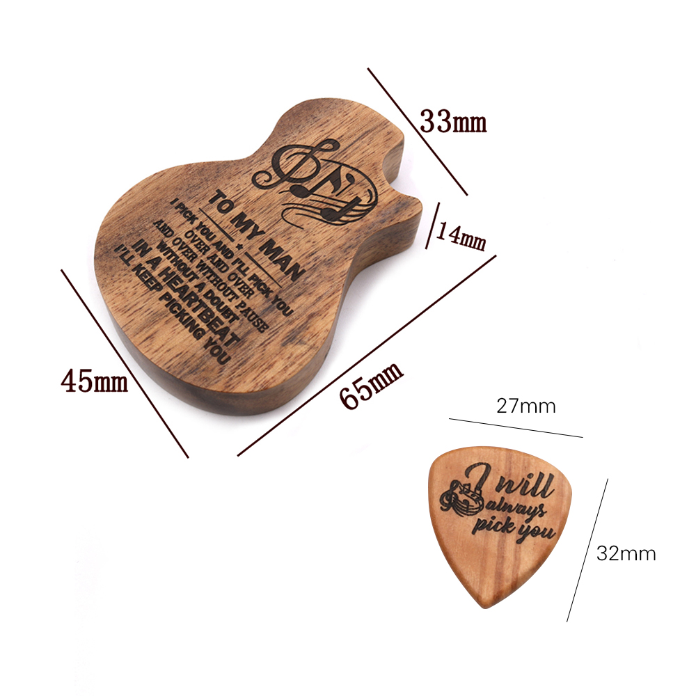 Guitar Picks Iron Pick Box Holder Collector with 4pcs Diffe