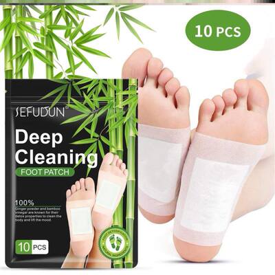 10 PCS Foot Patch Natural Cleansing Foot Pads 艾草足贴