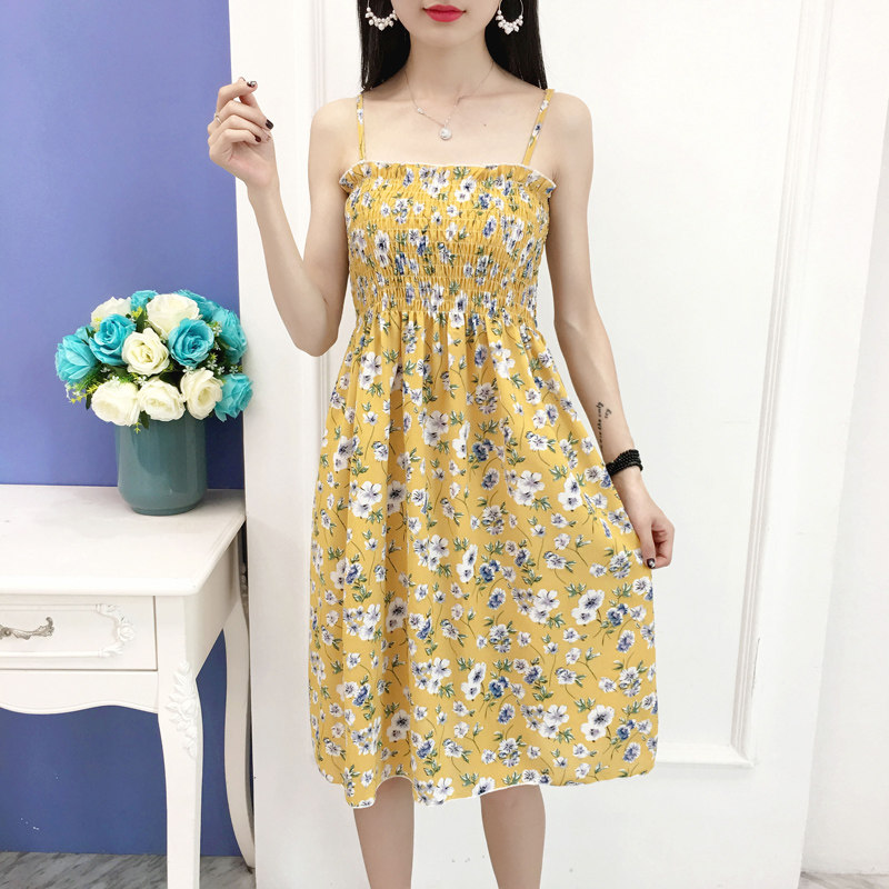 2019夏季新款女装韩版裹胸碎花小清新学生抹胸高腰雪纺吊带连衣裙|ruв категории Женская одежда, платье - от Buy2taobao.com для оказания профессиональной услуги покупки агента Taobao