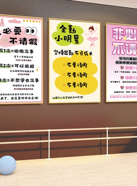 舞蹈培训教育学院舞蹈室布置海报kt板挂画家长学生公约励志装饰画