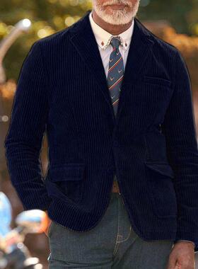 2025欧美跨境冬季热卖款男士夹克 灯芯绒纯色 爆款西装外套coat o