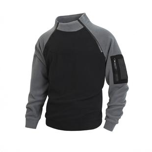 套头个性 欧码 立领长袖 修身 欧美风休闲珊瑚绒外套coa样品 秋冬新款