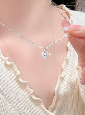 迪士尼925银恋爱星球项链女高级感ins心形吊坠小众设计感七夕礼物