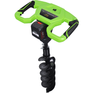 无刷充电地钻挖坑机冰钻打桩打洞打孔种树果园施肥机建棚掏桩凿冰