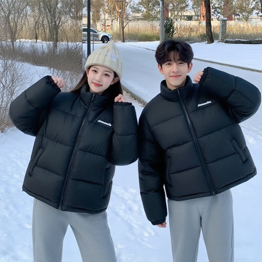 PU皮冬季羽绒新款面包服