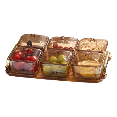 水果盘零食摆放盘分格干果盘