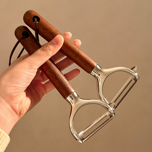 ins胡桃木削皮刀家用厨房削皮器水果土豆苹果刮皮刀多功能去皮刀