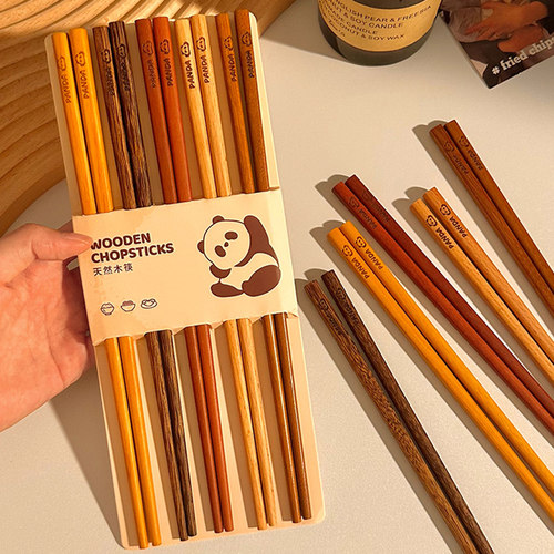 可爱熊猫筷子家用高档家庭个人专用筷防滑耐高温分餐筷子一人一筷