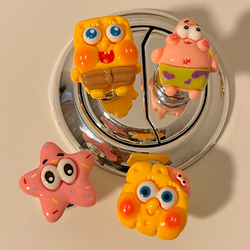 一套4个~可爱马桶开关按压器美甲专用家用卫生间冲水开关辅助神器